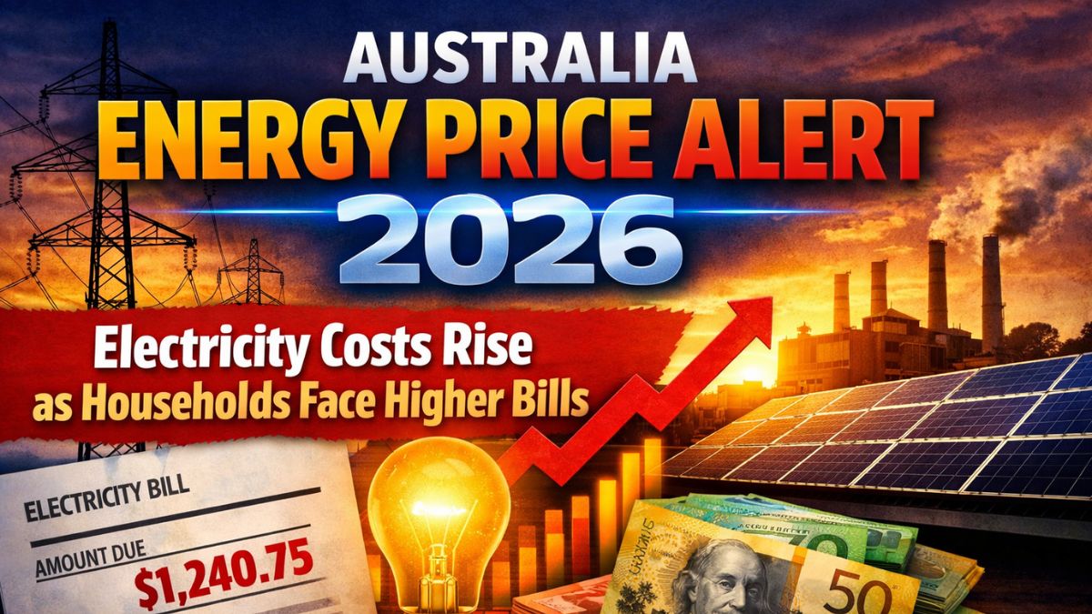 Australia Energy Price Alert 2026 Electricity Costs Rise as Households Face Higher Bills