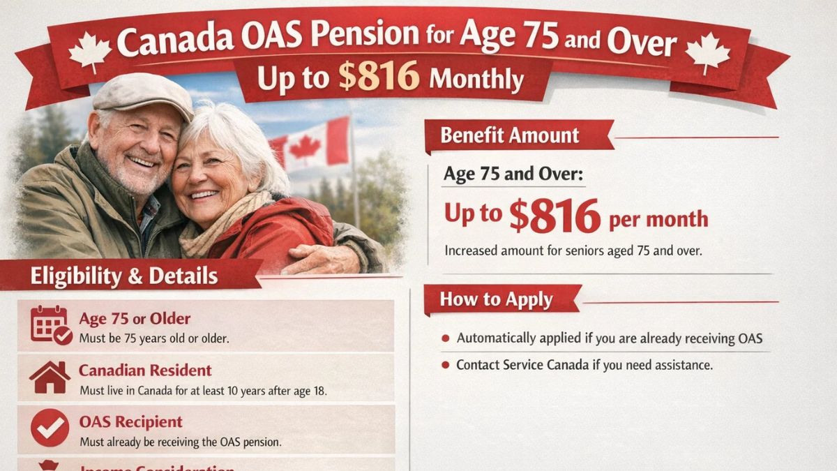 Canada OAS Pension for Age 75 and Over Up to $816 Eligibility and Details